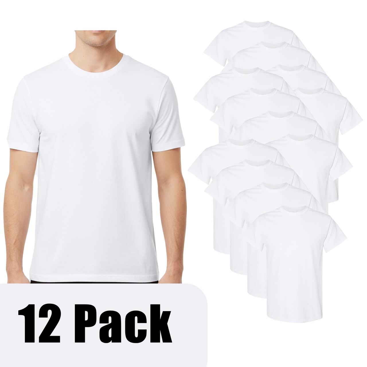 Gildan Unisex Heavy Cotton Tee 5000, 100% U.S. Cotton Shirt for DIY Projects, Pack of 12